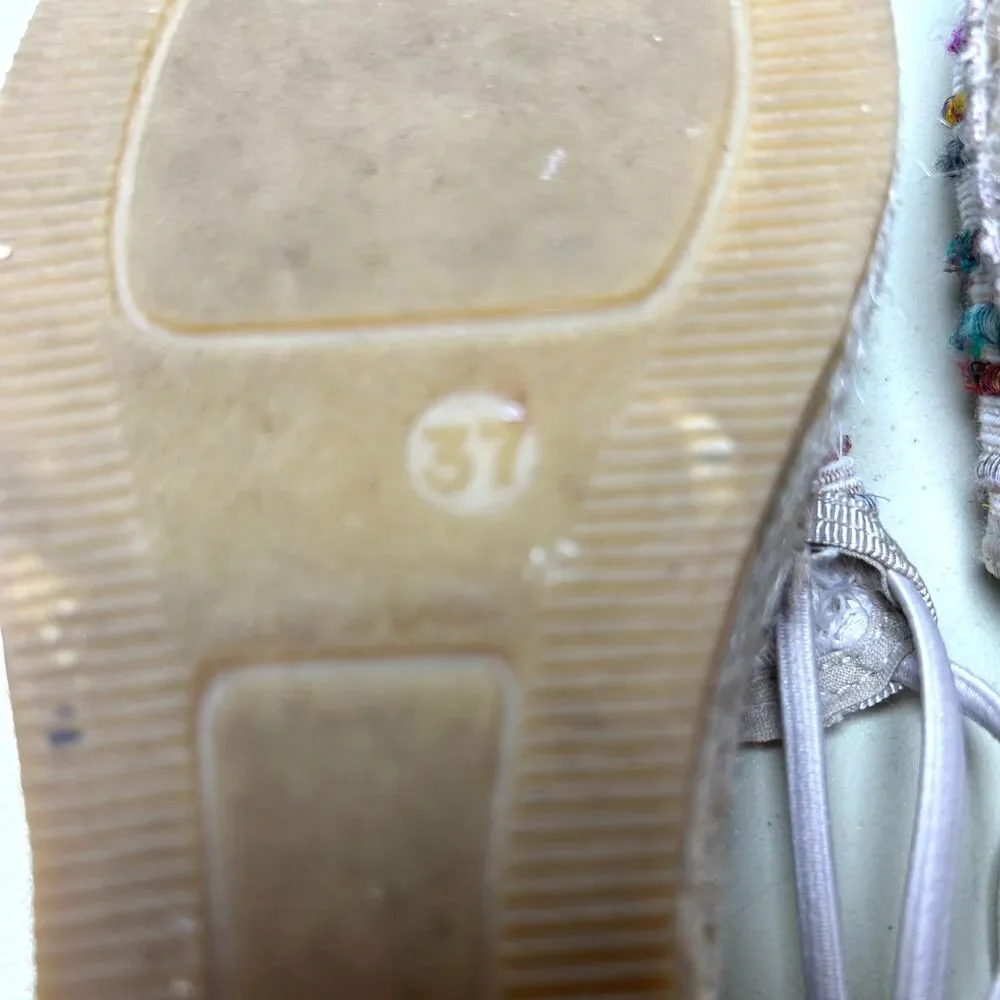 Toni Pons Noa women's rainbow woven espadrille wedge sandals Size 37